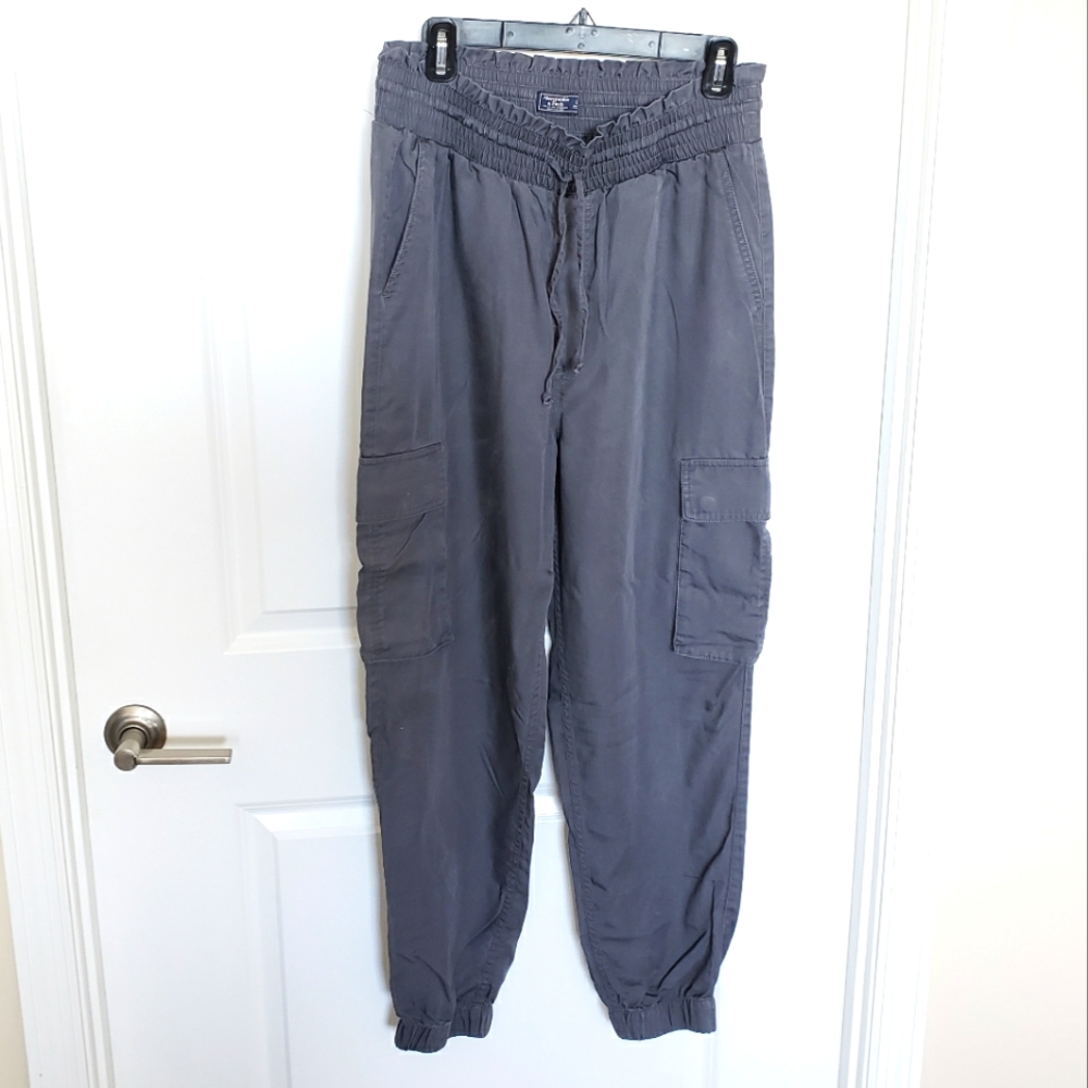 (Tall) Abercrombie & Fitch Gray Cargo Pocket Utility Joggers Sz L Long